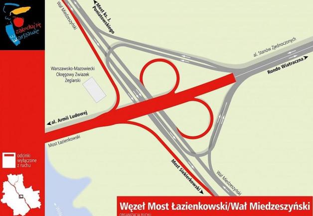 Most Łazienkowski otwarty od 28 października od godz. 6.00